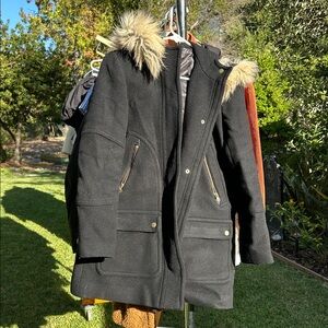 J. Crew Black Stadium Cloth Coat